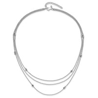 Sterling Silver Rhodium-plated Love Knot 3-Strand Necklace with 2 Inch Extension, 18" view 3