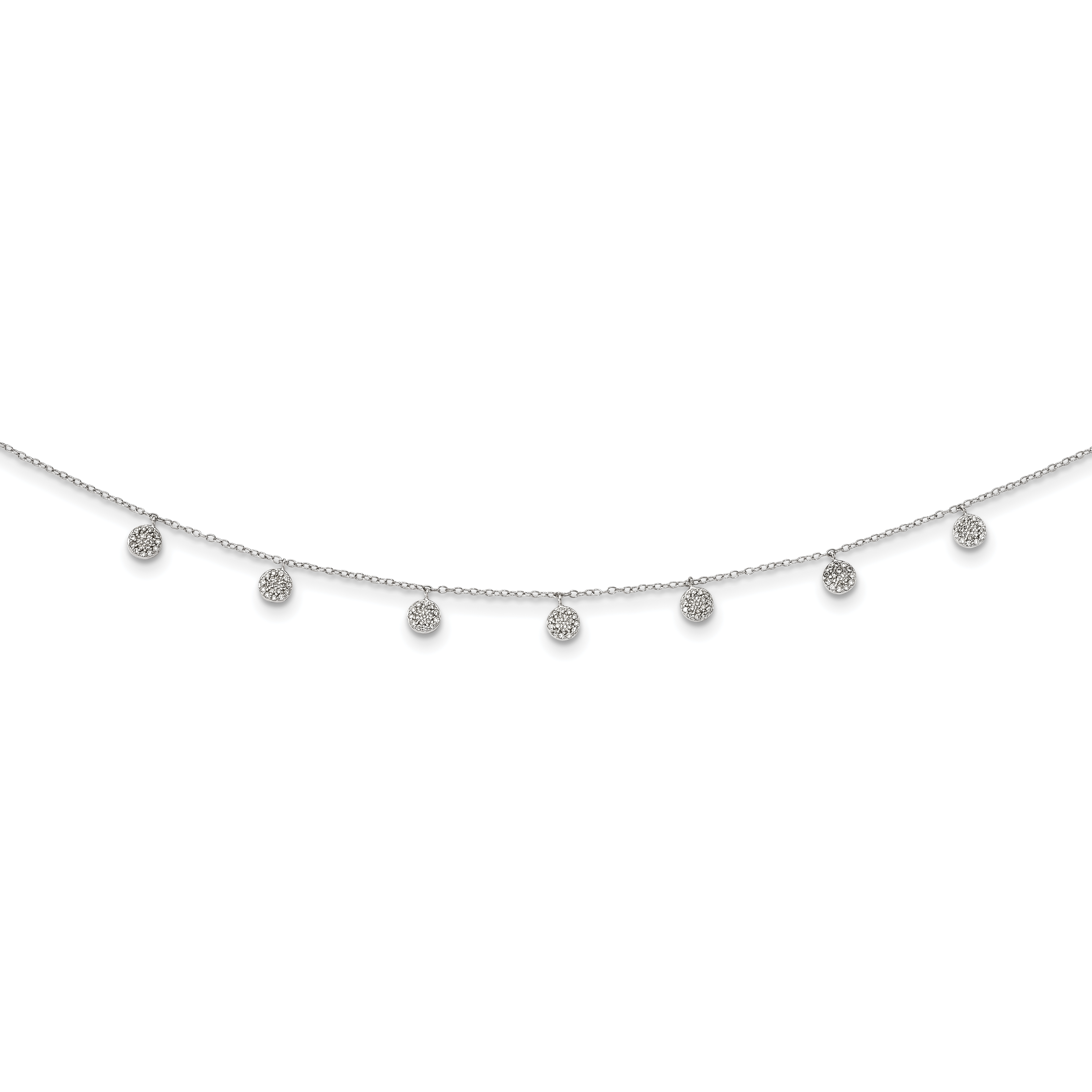Sterling Silver Rhodium-plated CZ w/ 4in ext. Choker (QG5340-12)