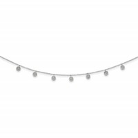 Sterling Silver Rhodium-plated CZ Dangles Necklace with 4 Inch Extension Choker, 12" view 1