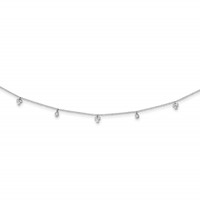 Sterling Silver Rhodium-plated CZ Necklace with 2 Inch Extension Choker, 12.5" view 1