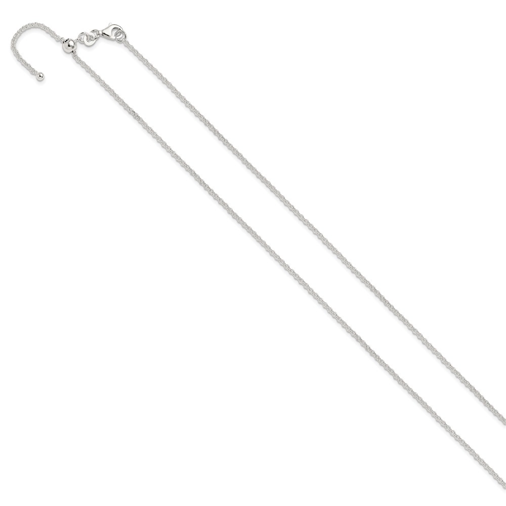 Sterling Silver Polished Adjustable Necklace (QG5347-24)