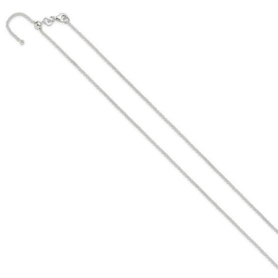 Sterling Silver Polished 1.85mm Rolo Adjustable Necklace
