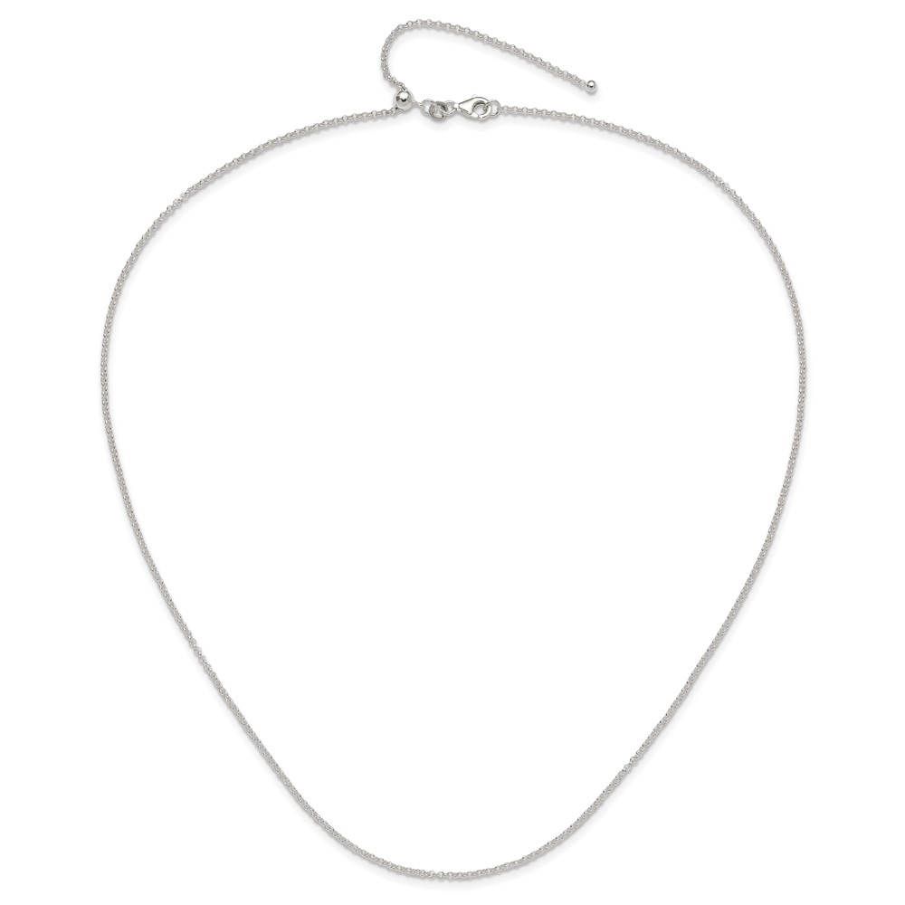 Sterling Silver Polished Adjustable Necklace (QG5347-24)