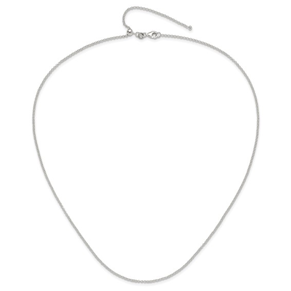 Sterling Silver Polished 1.85mm Rolo Adjustable Necklace