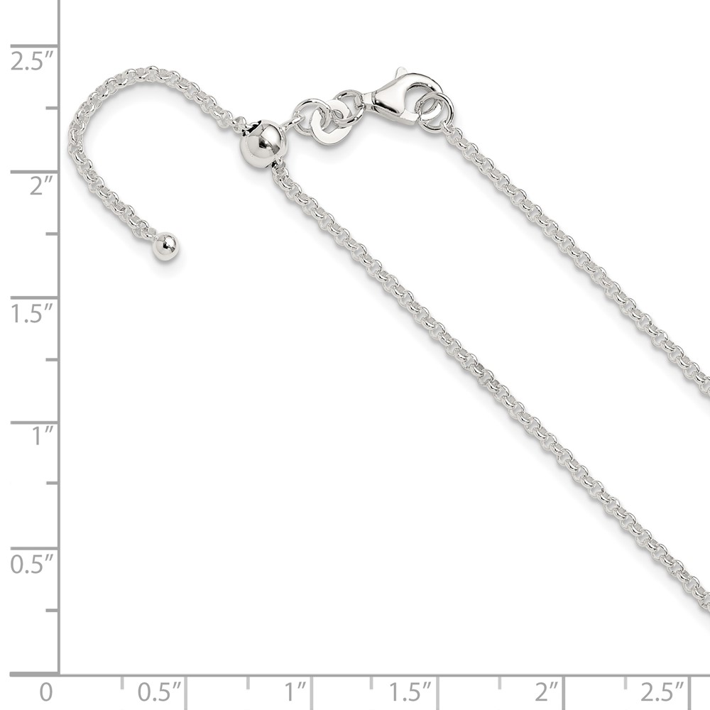 Sterling Silver Polished Adjustable Necklace (QG5347-24)