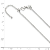 Sterling Silver Polished 1.85mm Rolo Chain Adjustable Up to Necklace, 24" view 5