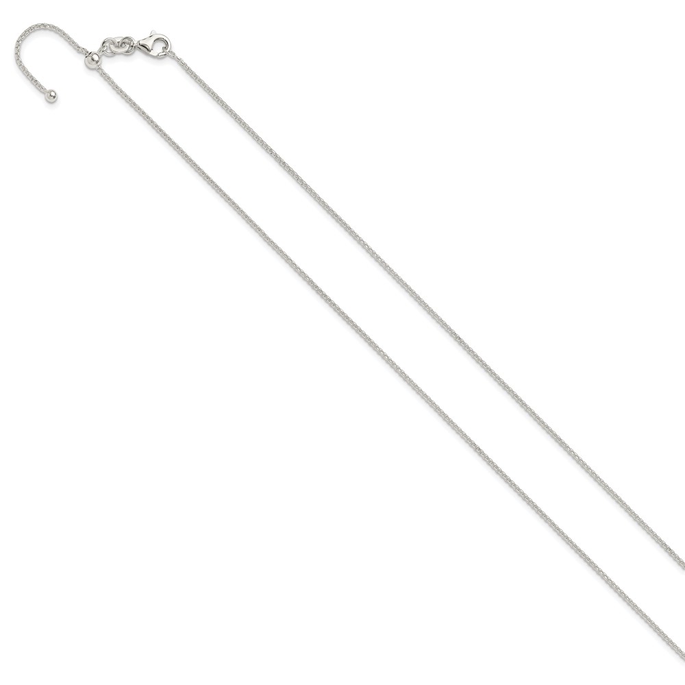 Sterling Silver Polished Adjustable Necklace (QG5348-24)