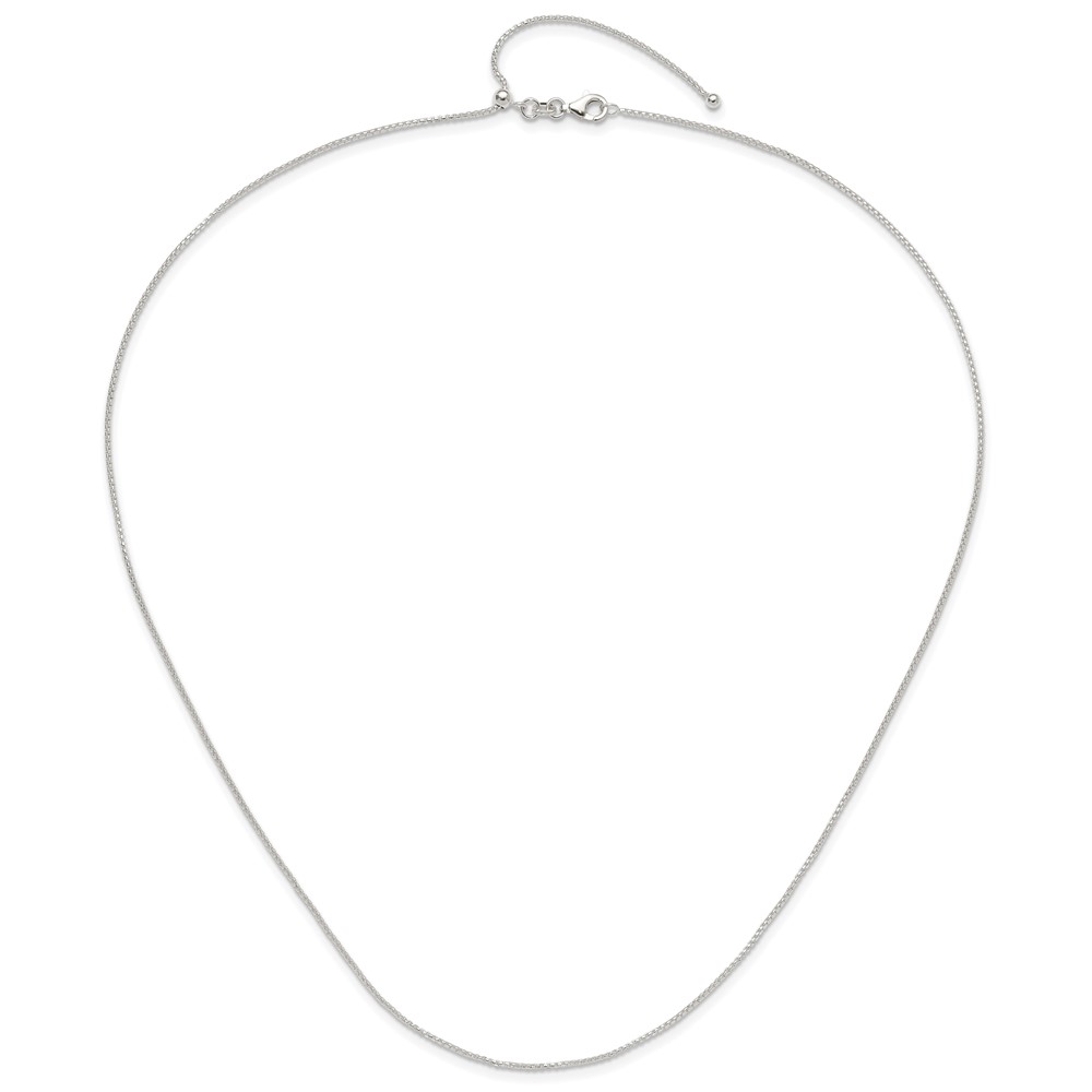 Sterling Silver Polished Adjustable Necklace (QG5348-24)