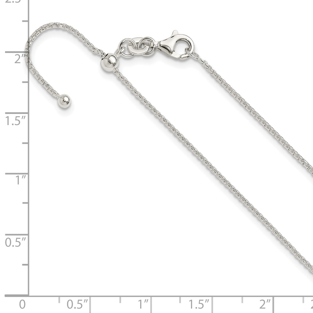 Sterling Silver Polished Adjustable Necklace (QG5348-24)