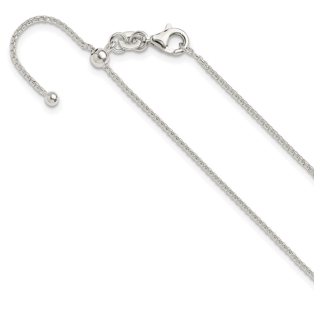 Sterling Silver Polished Adjustable Necklace (QG5348-20)