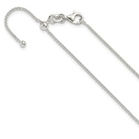 Sterling Silver Polished 1.5mm Round Box Chain Adjustable Up to Necklace, 24" view 1