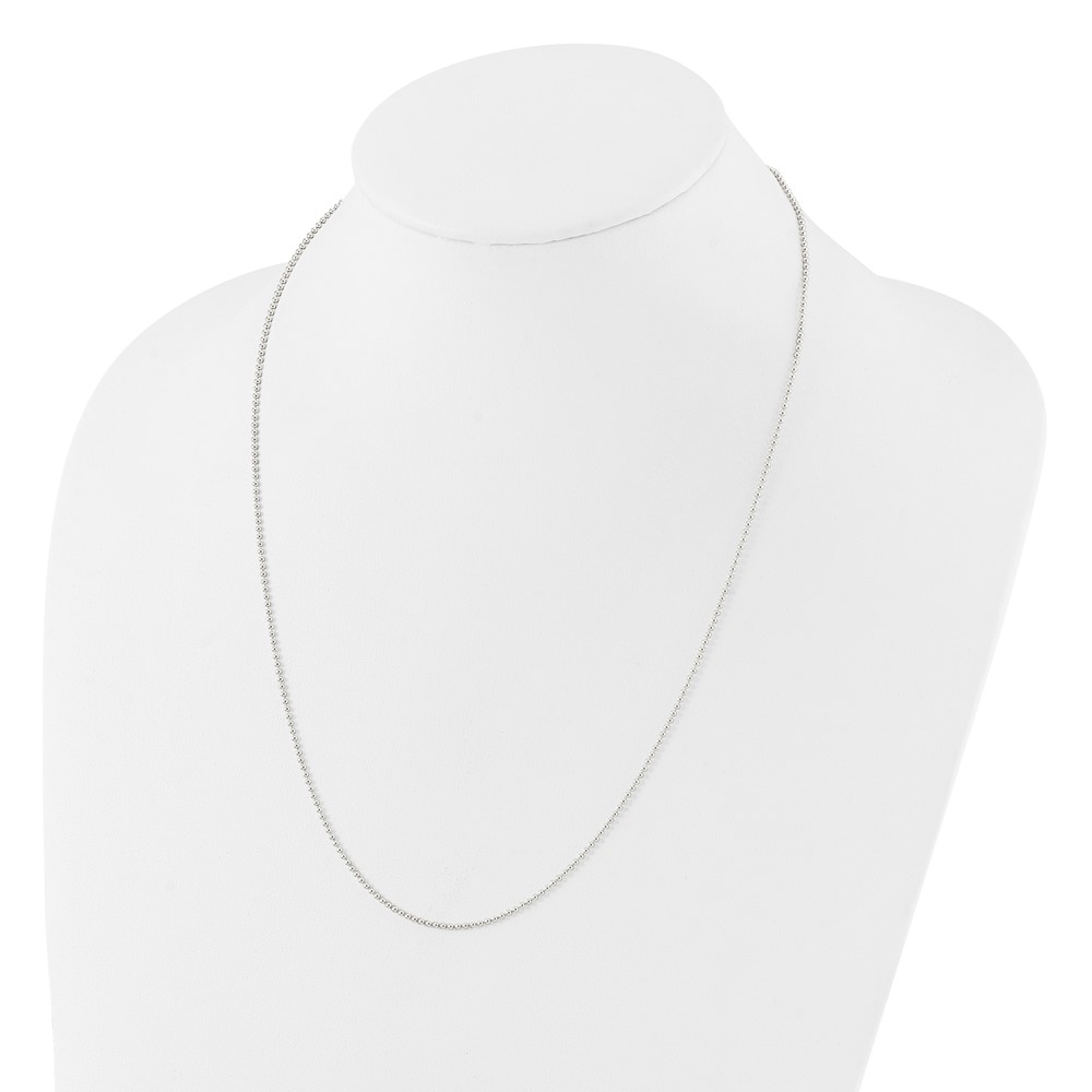 Sterling Silver Polished Beaded Adjustable Necklace (QG5349-24)