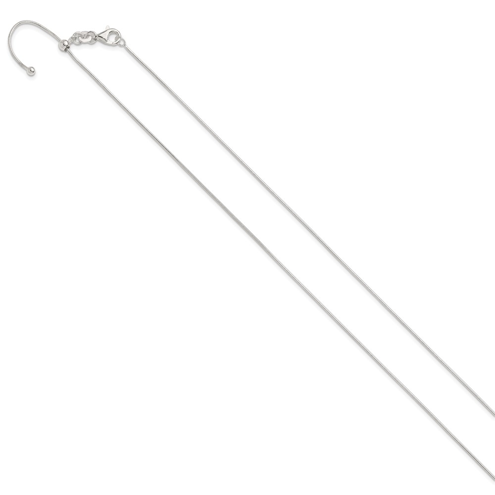 Sterling Silver Polished Adjustable Necklace (QG5351-24)