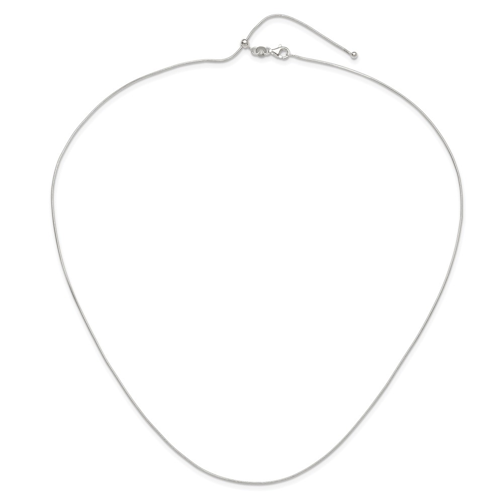 Sterling Silver Polished Adjustable Necklace (QG5351-24)