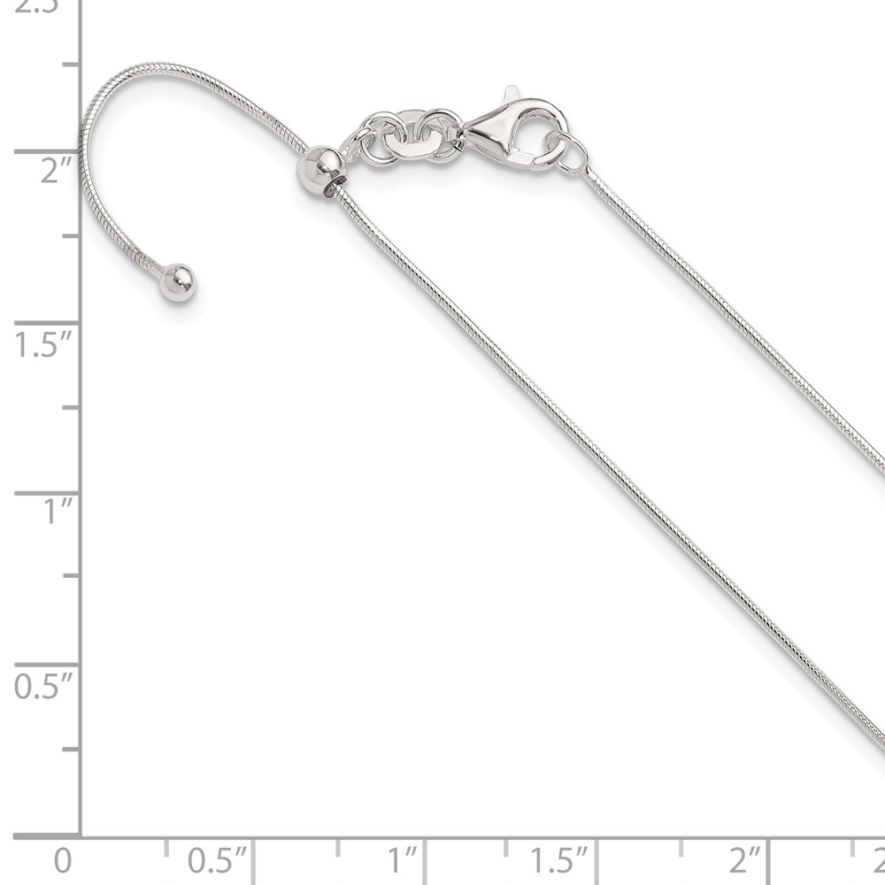 Sterling Silver Polished Adjustable Necklace (QG5351-24)
