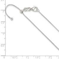 Sterling Silver Polished.95mm Snake Chain Adjustable Up to Necklace, 24" view 5