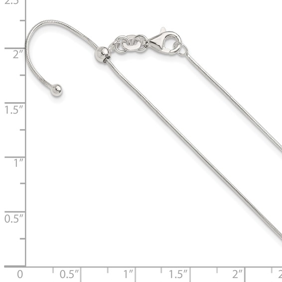 Sterling Silver Polished .95mm Snake Adjustable Necklace