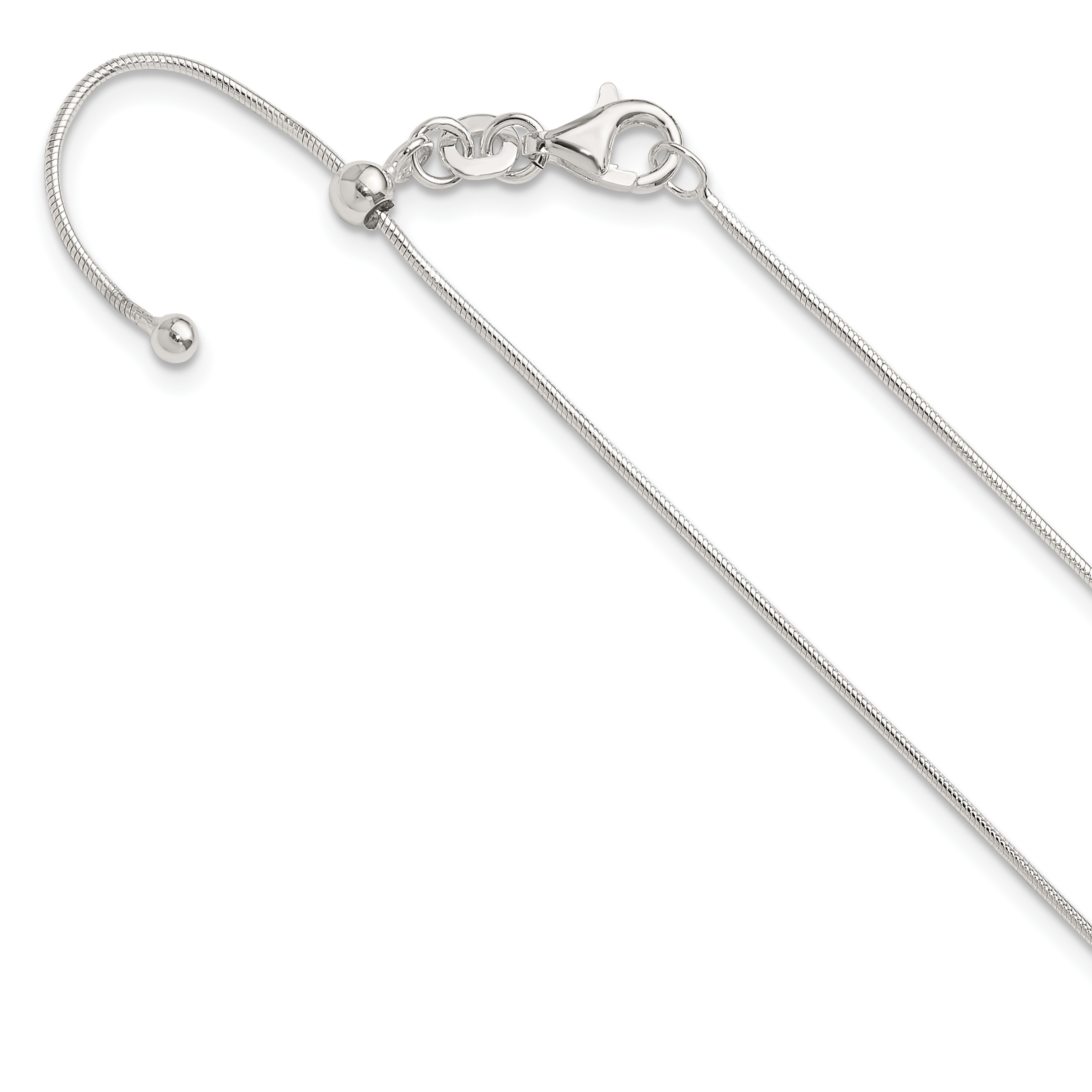 Sterling Silver Polished Adjustable Necklace (QG5351-20)