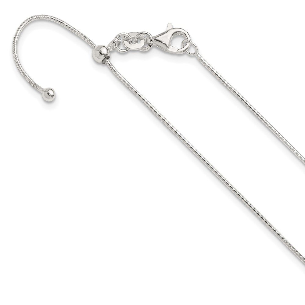 Sterling Silver Polished Adjustable Necklace (QG5351-20)