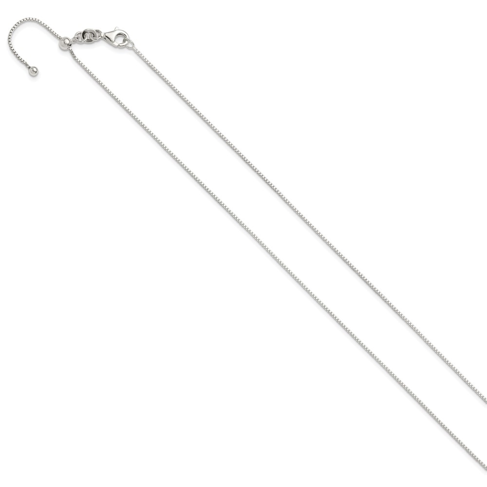 Sterling Silver Polished Adjustable Necklace (QG5352-24)
