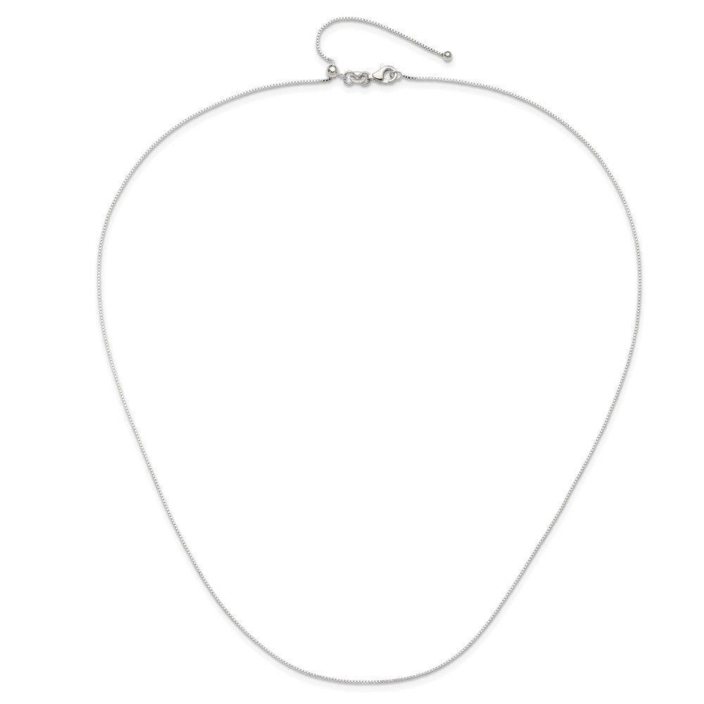Sterling Silver Polished Adjustable Necklace (QG5352-24)