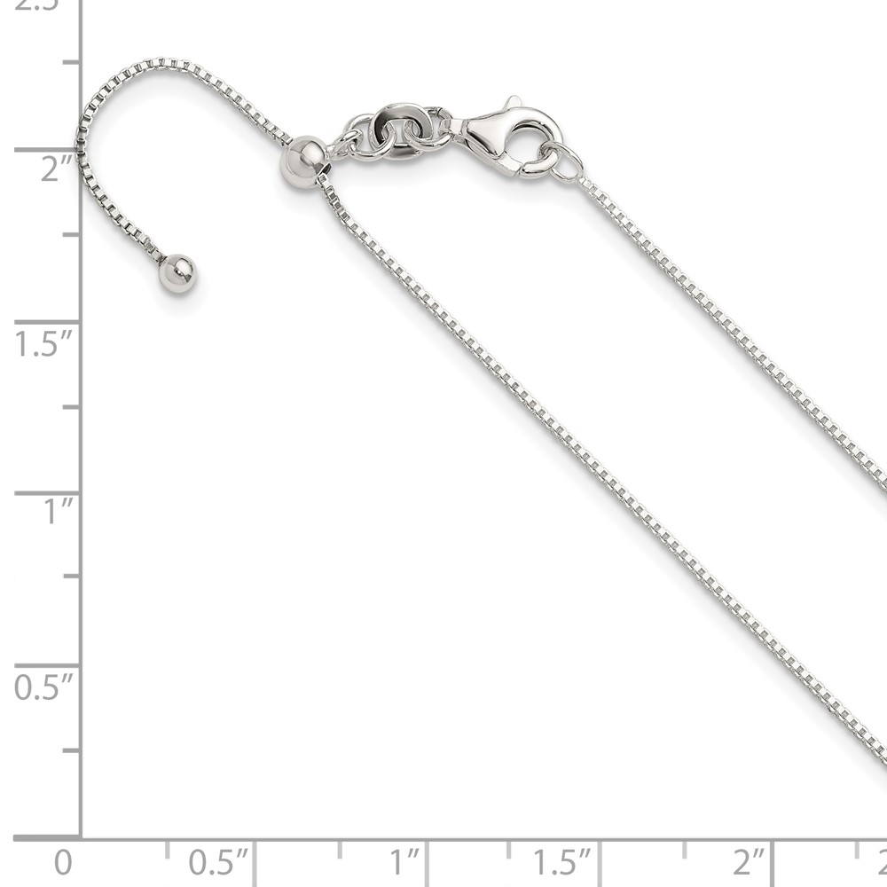Sterling Silver Polished Adjustable Necklace (QG5352-24)