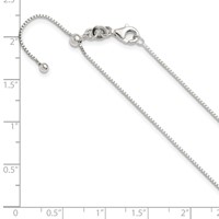 Sterling Silver Polished.90mm Box Chain Adjustable Up to Necklace, 24" view 5