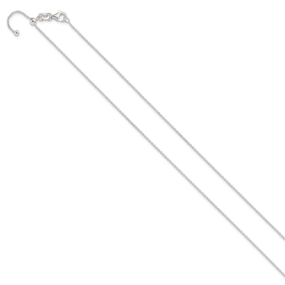 Sterling Silver Polished Adjustable Necklace (QG5353-24)