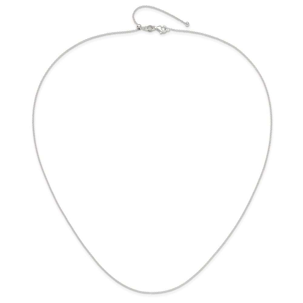 Sterling Silver Polished Adjustable Necklace (QG5353-24)