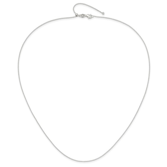 Sterling Silver Polished 1.15mm Cable Adjustable Necklace