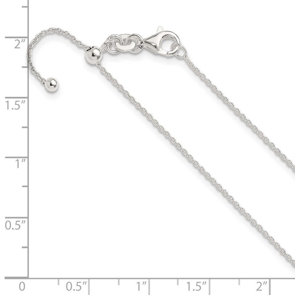 Sterling Silver Polished Adjustable Necklace (QG5353-24)