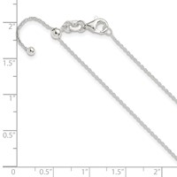 Sterling Silver Polished 1.15mm Cable Chain Adjustable Up to Necklace, 24" view 5