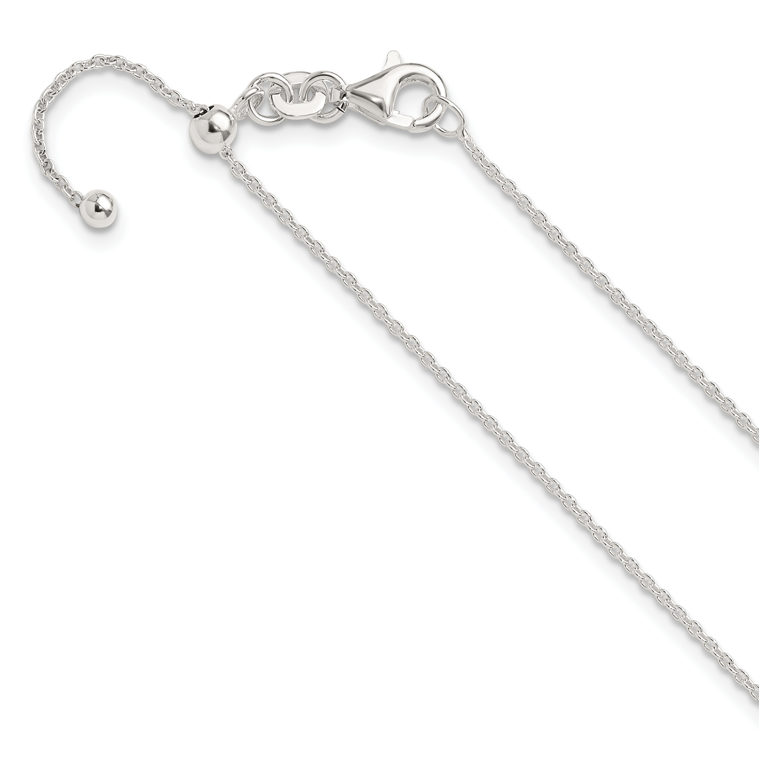 Sterling Silver Polished Adjustable Necklace (QG5353-20)