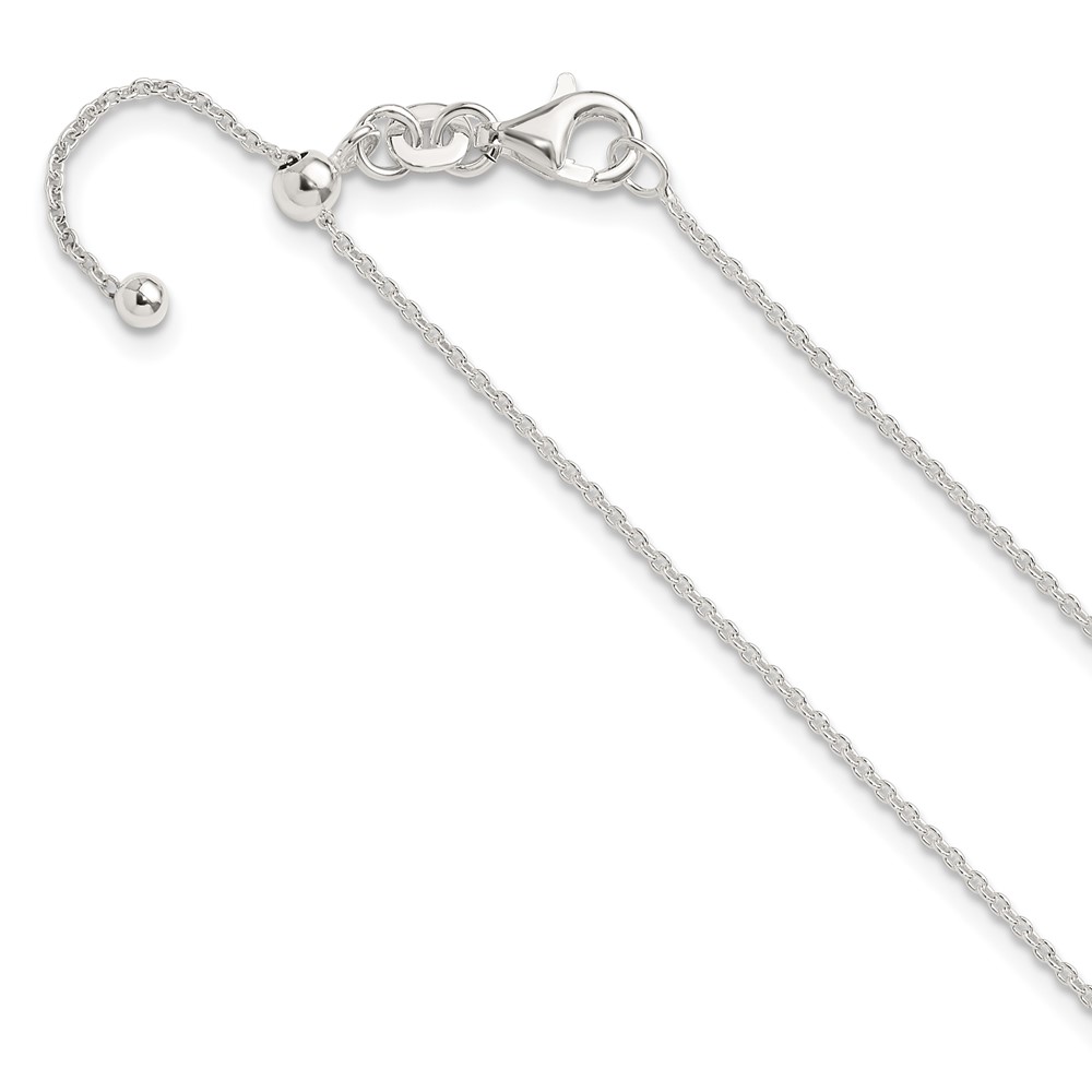 Sterling Silver Polished Adjustable Necklace (QG5353-20)