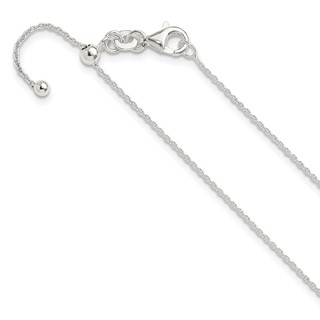 Sterling Silver Polished 1.15mm Cable Adjustable Necklace