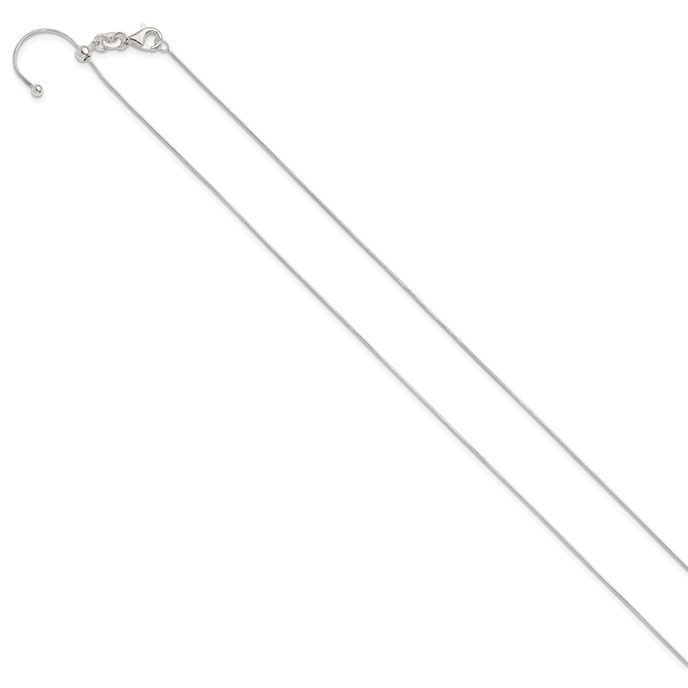 Sterling Silver Polished Adjustable Necklace (QG5354-20)