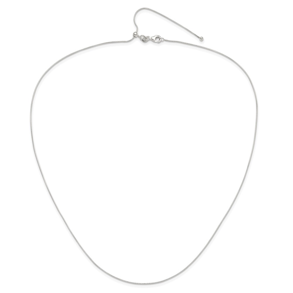 Sterling Silver Polished Adjustable Necklace (QG5354-20)