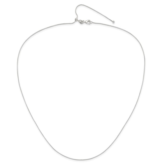 Sterling Silver Polished .75mm Snake Adjustable Necklace