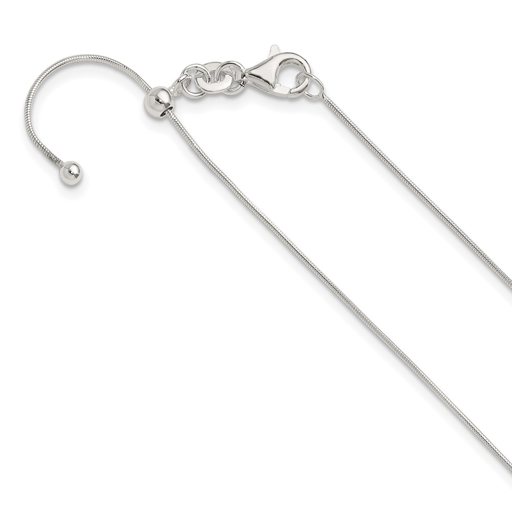 Sterling Silver Polished Adjustable Necklace (QG5354-20)