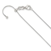 Sterling Silver Polished.75mm Snake Chain Adjustable Up to Necklace, 24" view 1