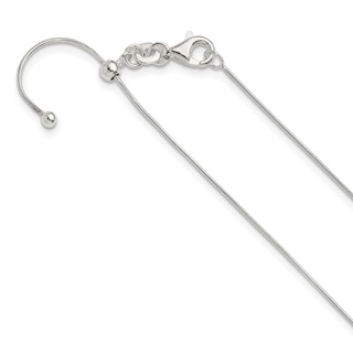 Sterling Silver Polished .75mm Snake Adjustable Necklace