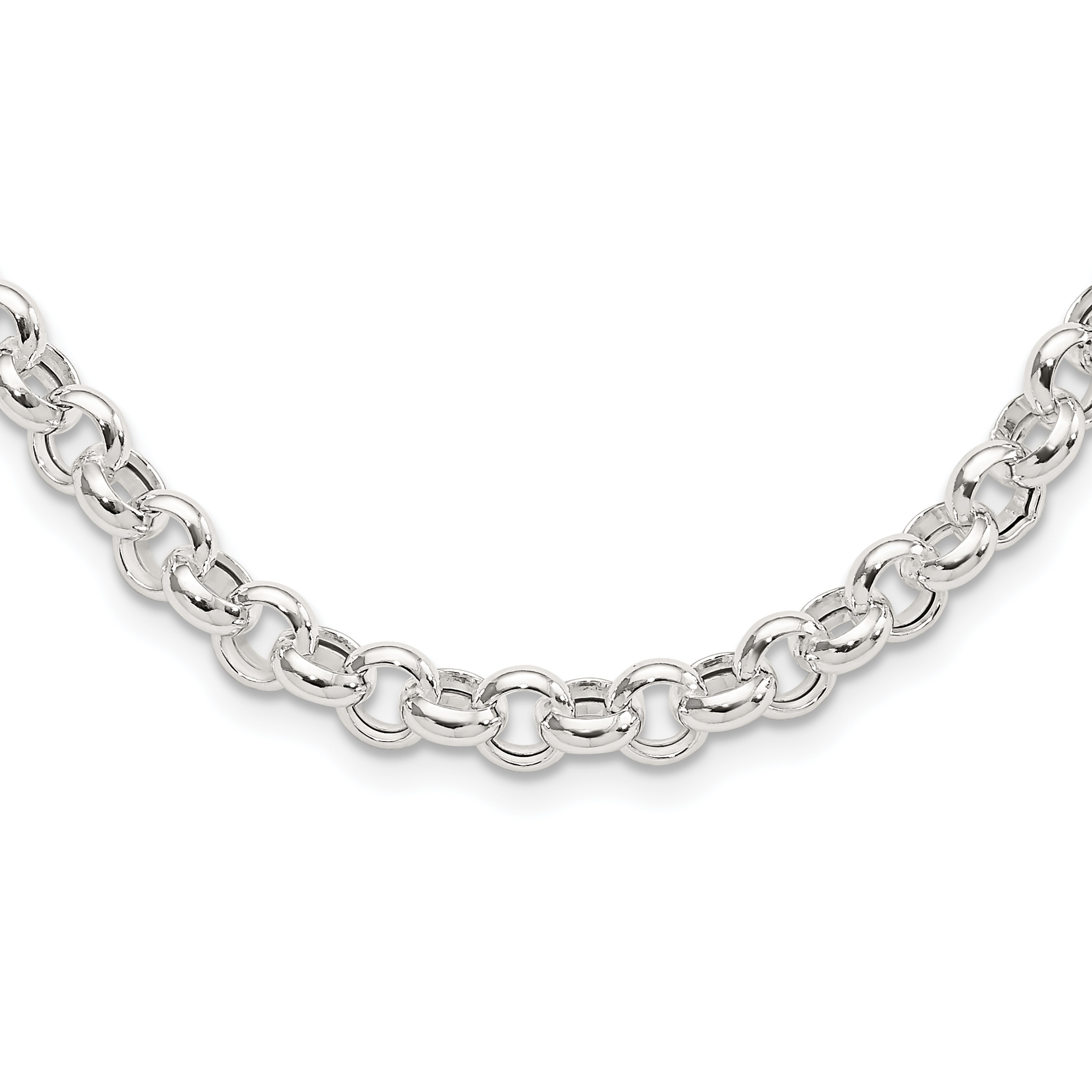 Sterling Silver Polished Rolo Fancy Necklace (QG5355-17.5)