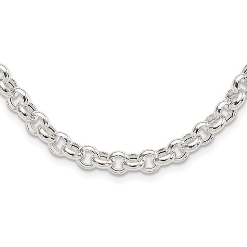 Sterling Silver Polished Rolo Fancy Necklace