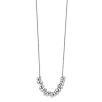 Sterling Silver Rhodium-plated Dangling Beads Necklace view 2