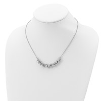 Sterling Silver Rhodium-plated Dangling Beads Necklace view 4