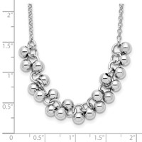 Sterling Silver Rhodium-plated Dangling Beads Necklace view 3