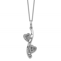 Sterling Silver Enamel & Crystal Love Hearts Necklace view 1