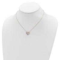 Sterling Silver Gold-plated CZ Open Heart Necklace with 2 Inch Extension, 16" view 4