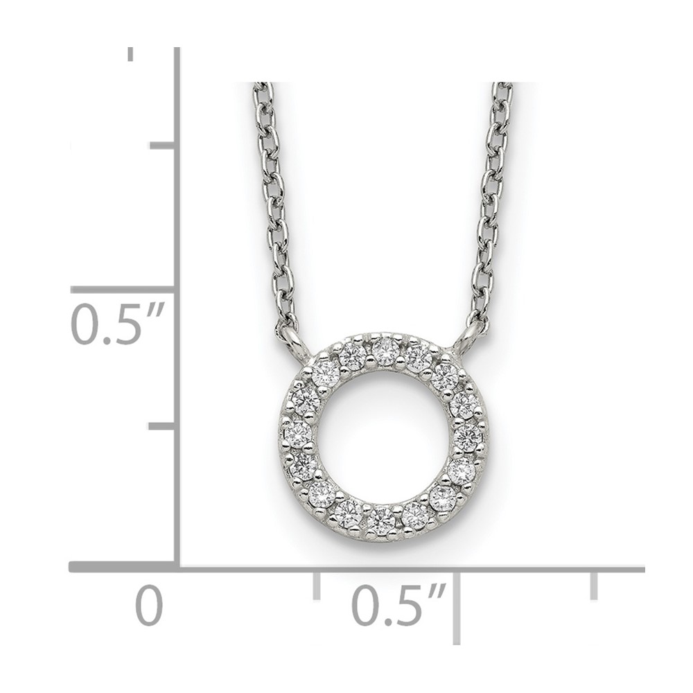 Sterling Silver CZ Circle Necklace (QG5412-16)