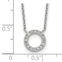 Sterling Silver Polished CZ Circle Necklace - 16in view 3